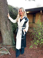 The Stern - Two Tone PU Trench Coat