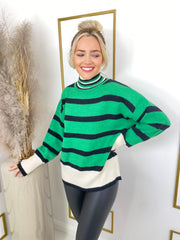 The Levi - Stripped Roll Neck Sweater